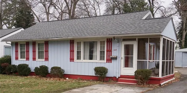 a front view of a house