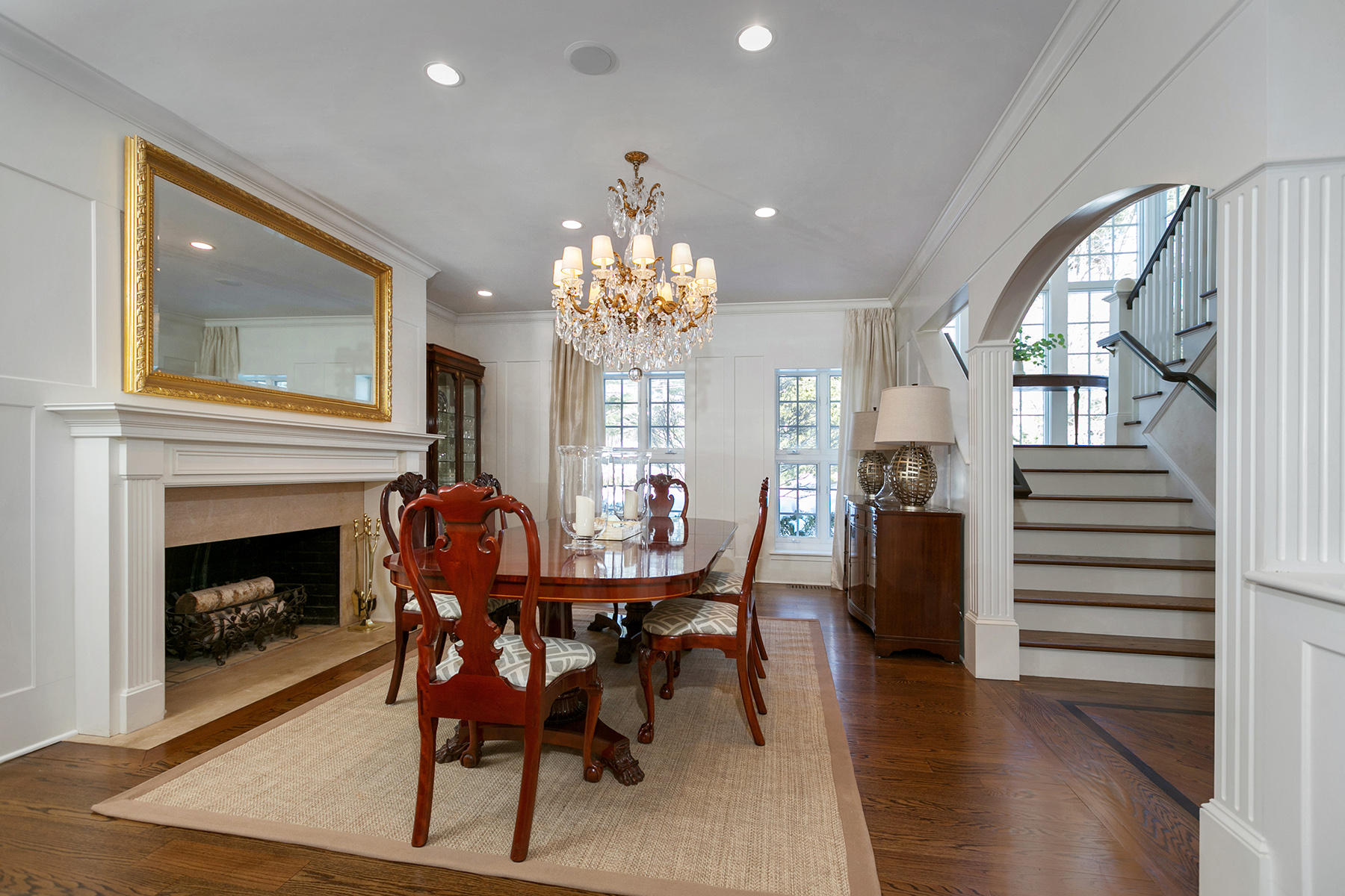 48 Old Farm Road Darien, CT 06820 - Photo 13 of 36 a view of a a dining room with furniture window and wooden floor