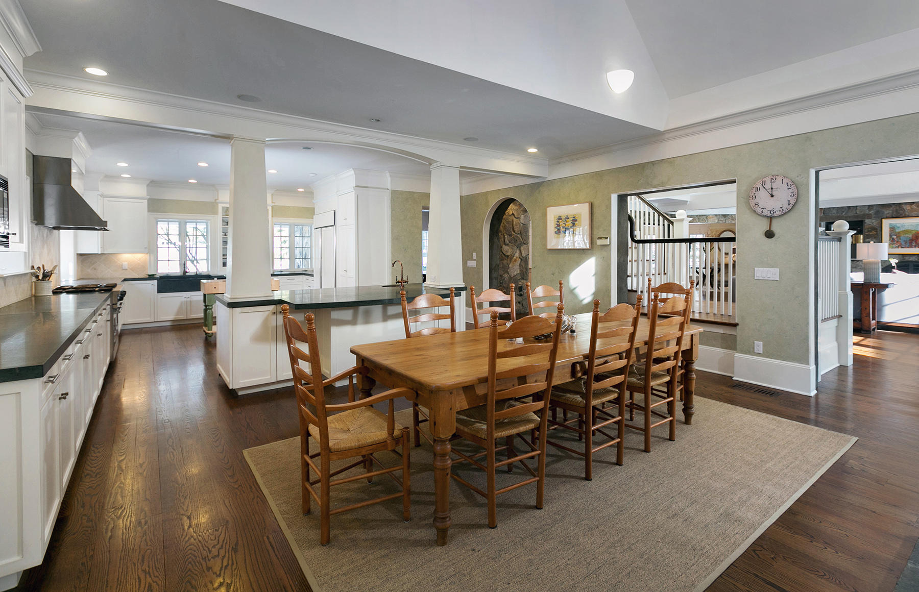 48 Old Farm Road Darien, CT 06820 - Photo 19 of 36 a view of a dining room with furniture and wooden floor
