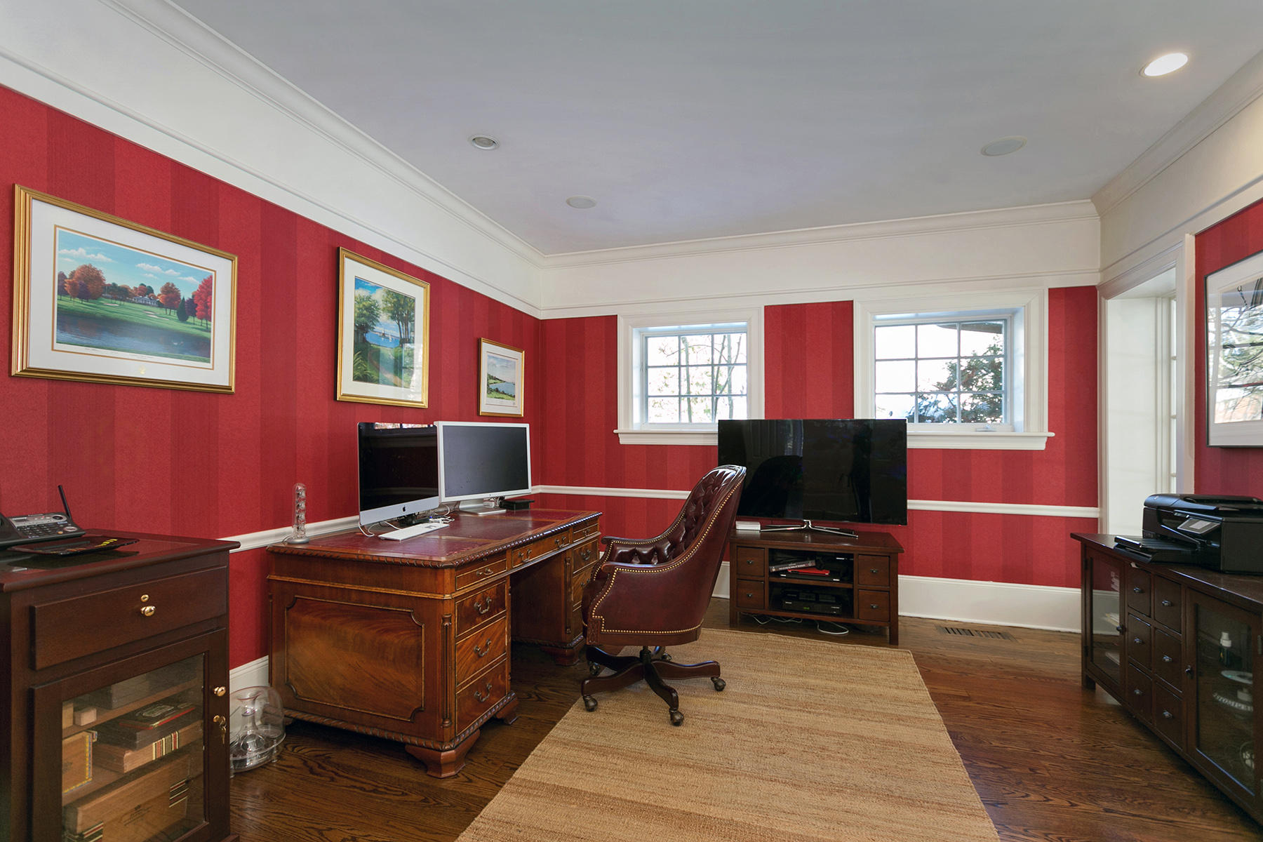48 Old Farm Road Darien, CT 06820 - Photo 31 of 36 a view of a workspace with furniture and a window