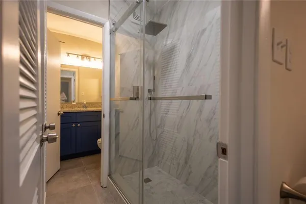 a bathroom with a shower