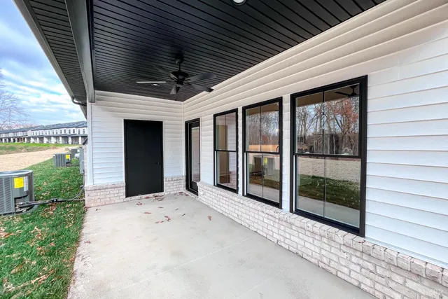 a house view with a garden space