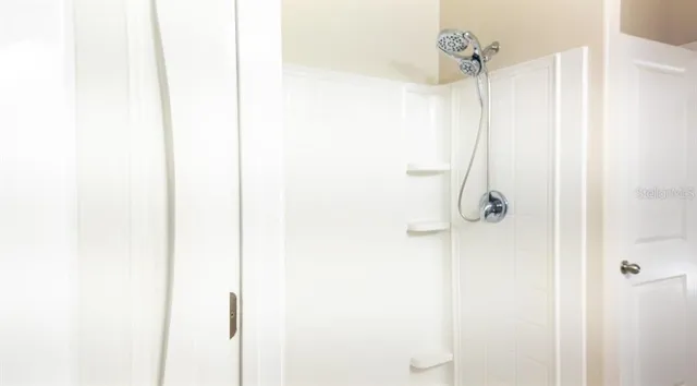 a bathroom with a shower