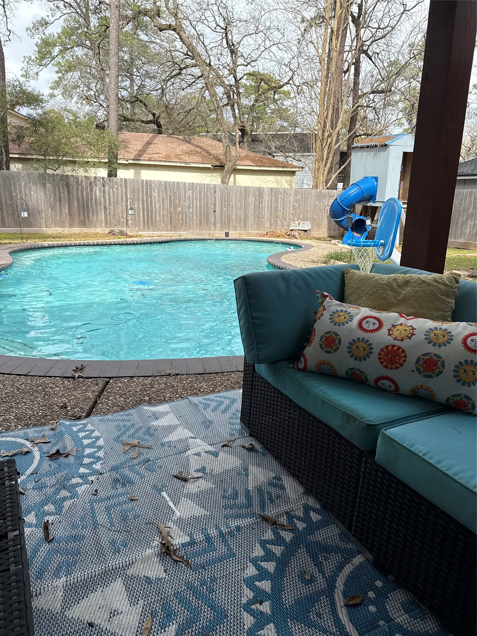 4642 Deer Point Drive Spring, TX 77389 - Photo 12 of 13 Pool area includes 2 outdoor chairs, and 3 umbrellas.