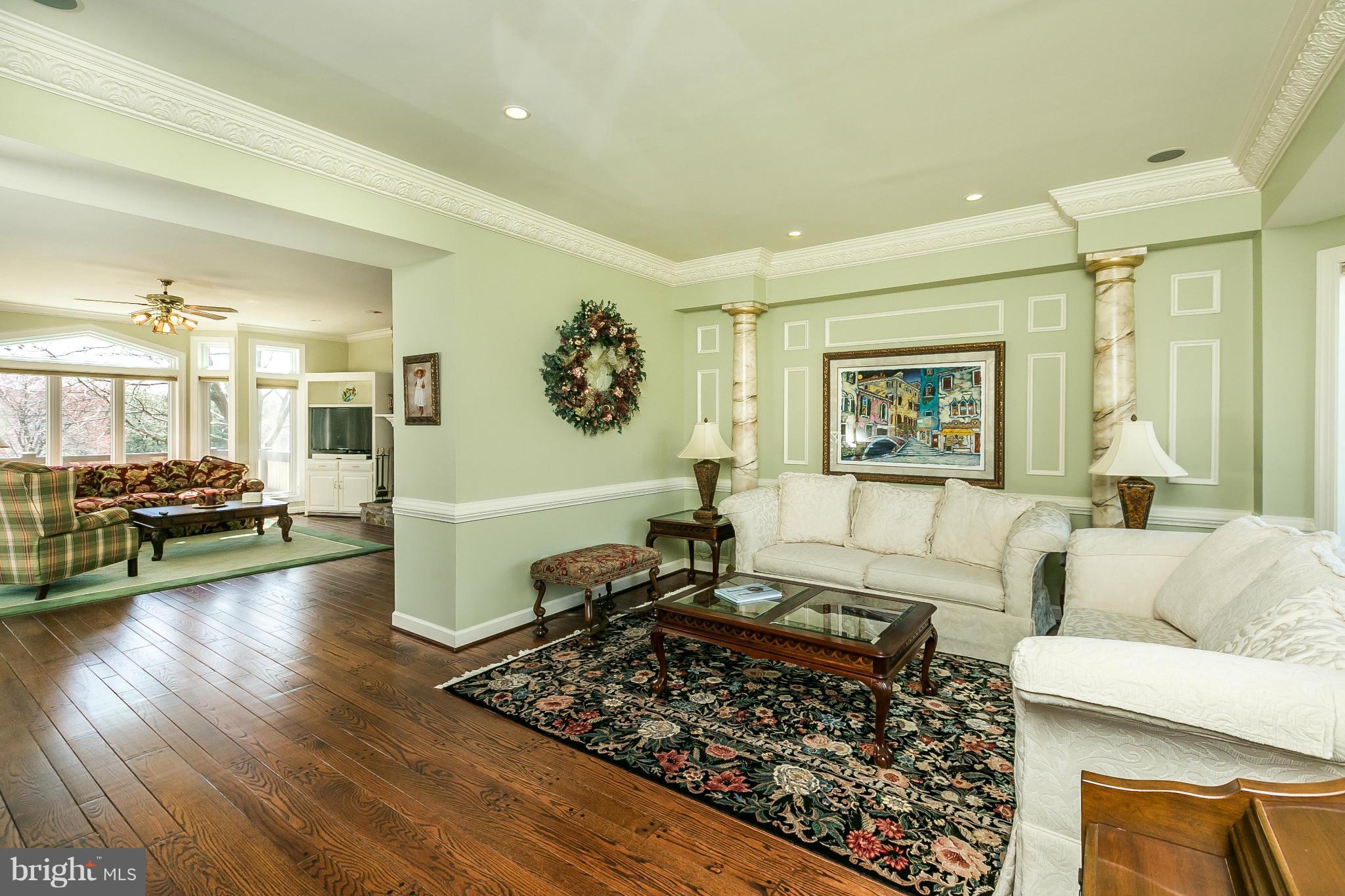 Open Living room flows to the Family room