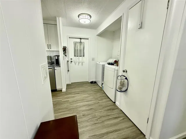 a utility room with a washer and dryer