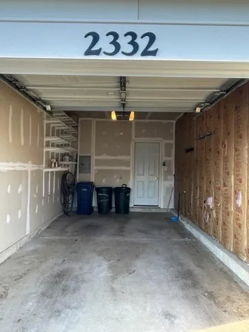 a view of a garage