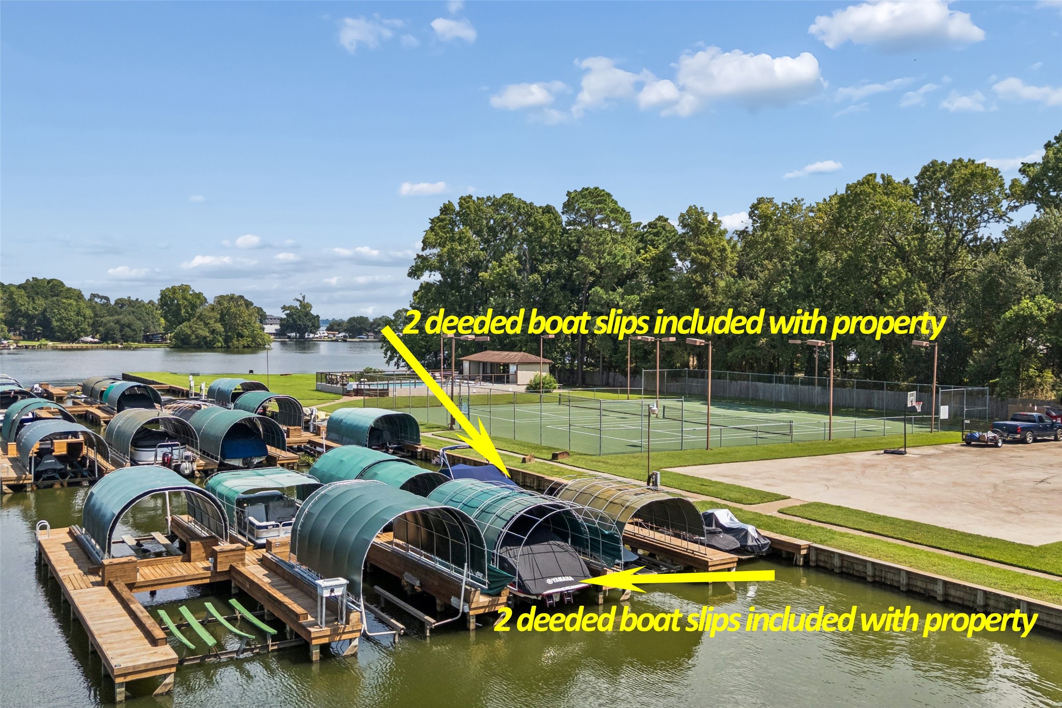 Rare Opportunity to own TWO DEEDED BOAT SLIPS on Lake Conroe.  One slip includes boat lift with remote!