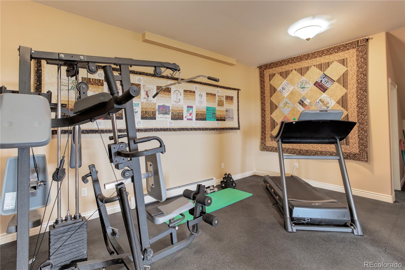 24943 Ben Kelly Road Elbert, CO 80106 - Photo 32 of 39 a living room with furniture and a flat screen tv
