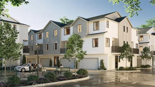 a front view of multiple houses