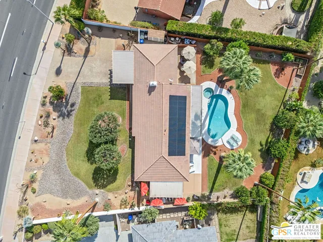 an aerial view of a house