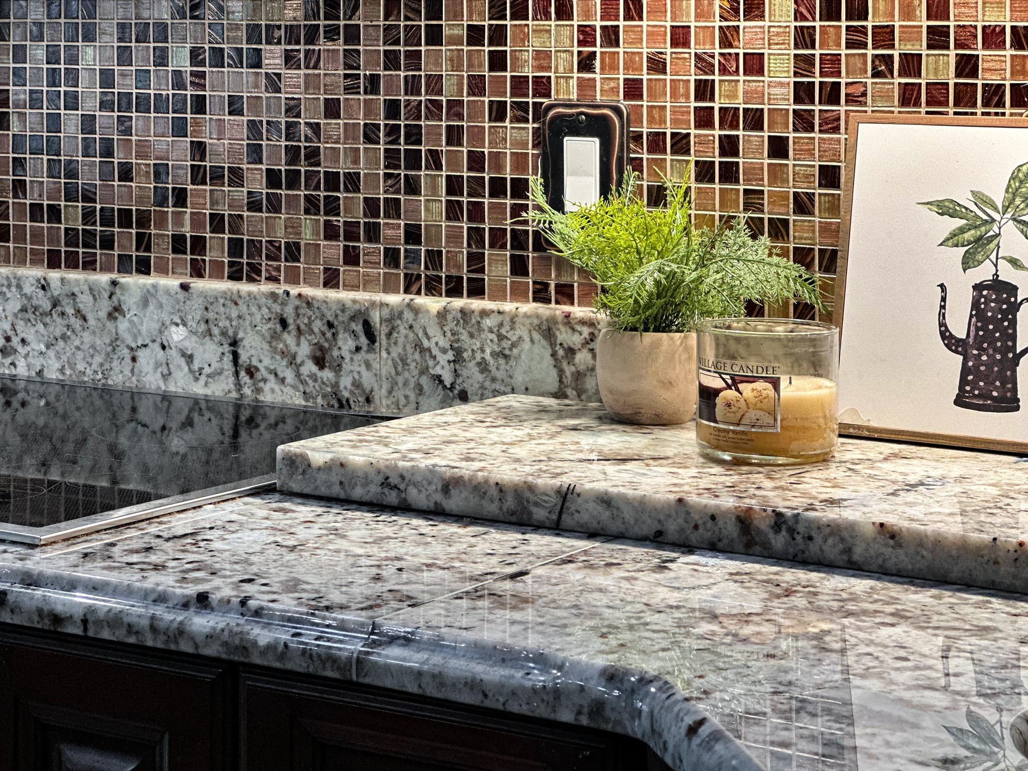 1426 Roman Road Mount Sidney, VA 24467 - Photo 24 of 46 a bathroom with a granite countertop sink and a potted plant
