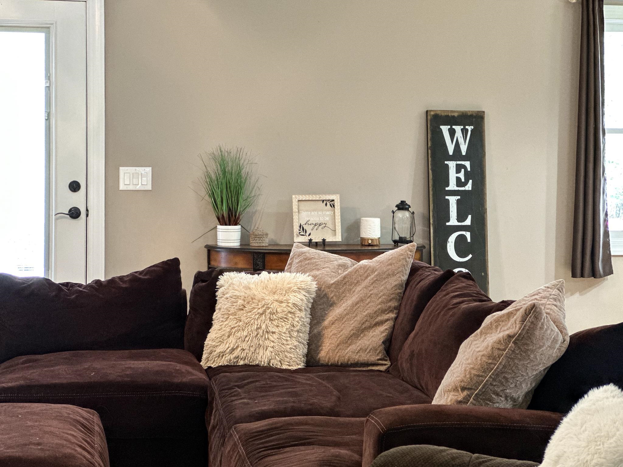 1426 Roman Road Mount Sidney, VA 24467 - Photo 31 of 46 a living room with a couch and a potted plant