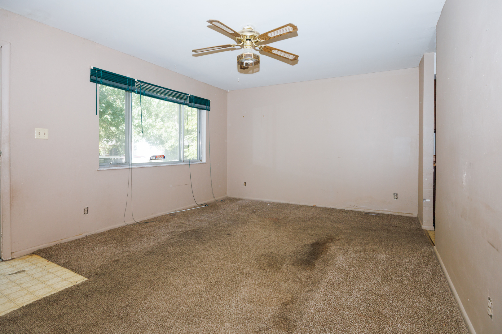 1307 Glenwood Road Bloomington, IL 61704 - Photo 4 of 21 an empty room with windows and a ceiling fan