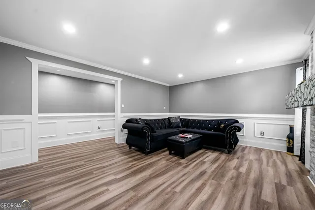 a living room with furniture