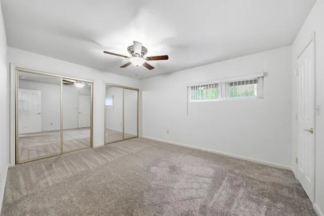 a view of a backyard with a slide