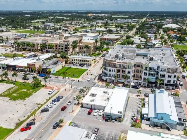 an aerial view of city