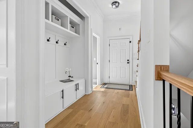 a view of wooden floor in a room