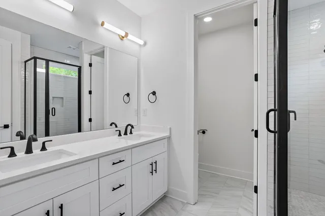 a view of balcony with wooden floor