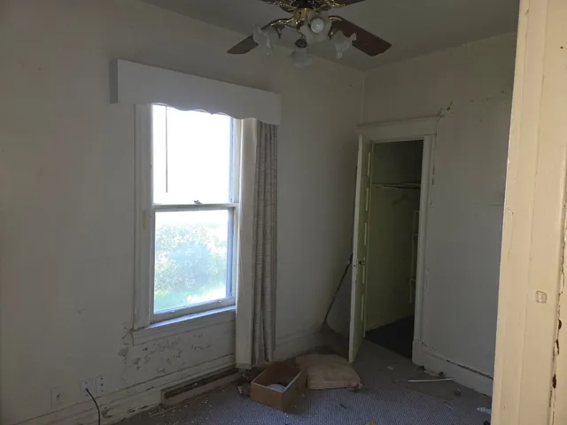 an empty room with a window