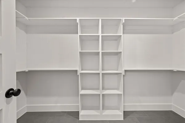 a close up view of a closet