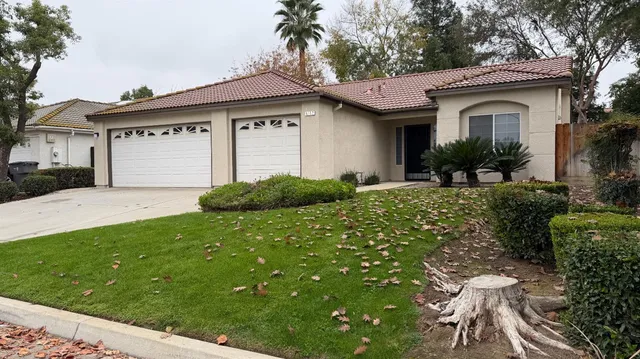 a view of a house with a garden