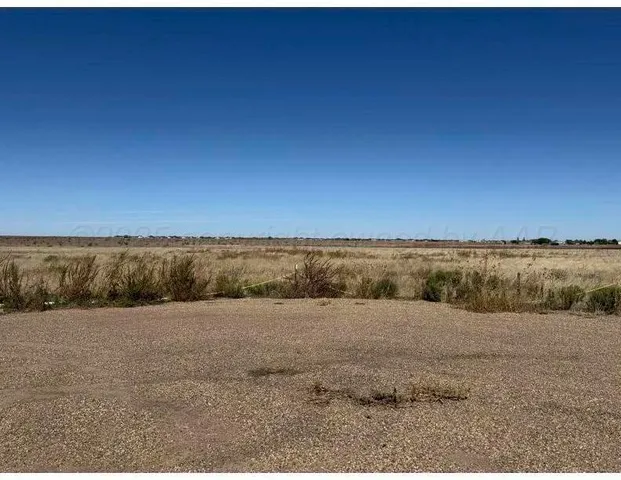 a view of a field with trees in the background