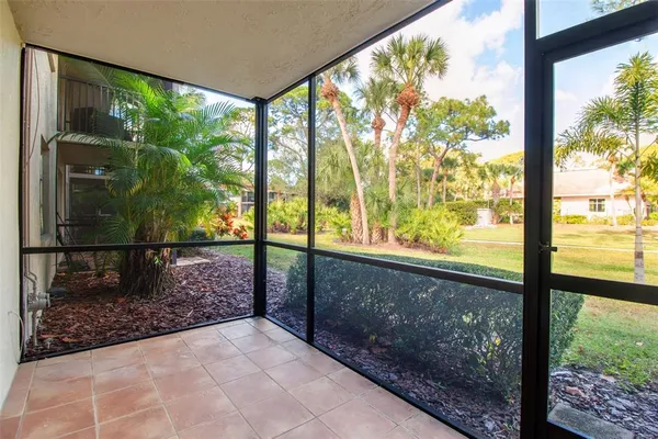 a view of backyard from balcony