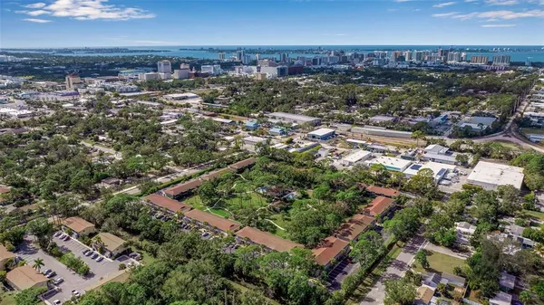 an aerial view of a city