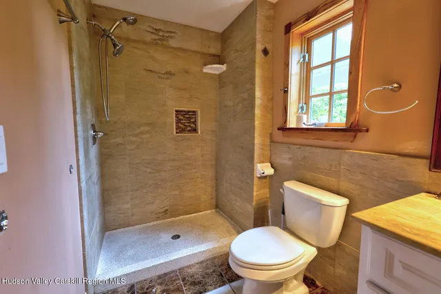a bathroom with a toilet a sink and a shower