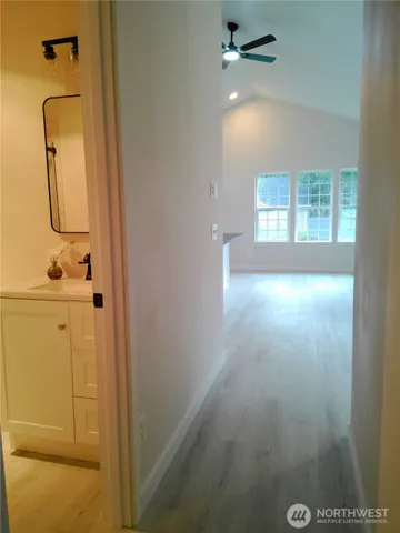 an empty room with windows