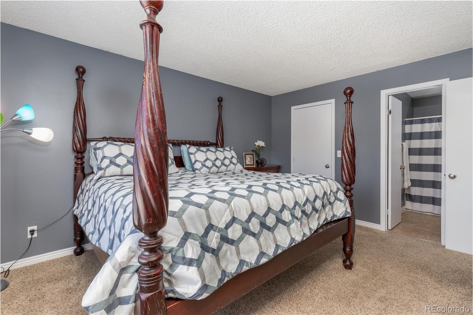 8741 Dawson Street, Unit 304 Denver, CO 80229 - Photo 17 of 27 a bedroom with a bed and a mirror