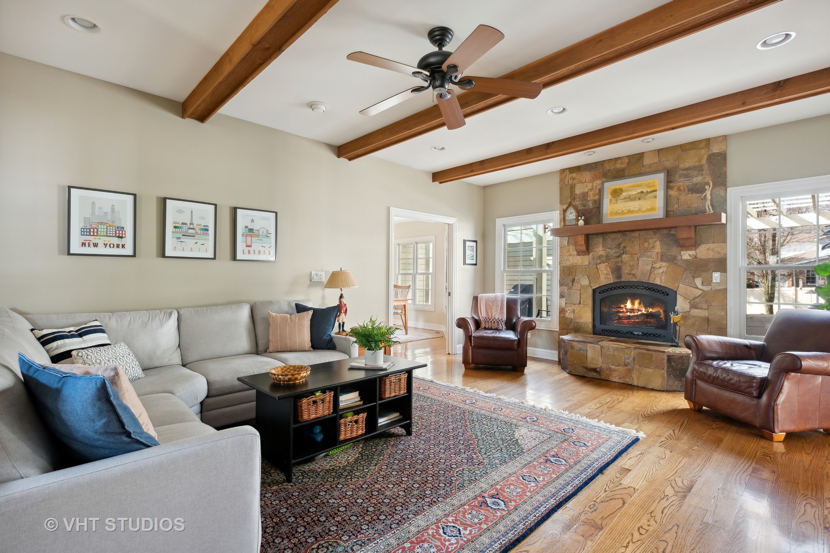 1044 Golf Lane Wheaton, IL 60189 - Photo 6 of 43 a living room with furniture and a fireplace