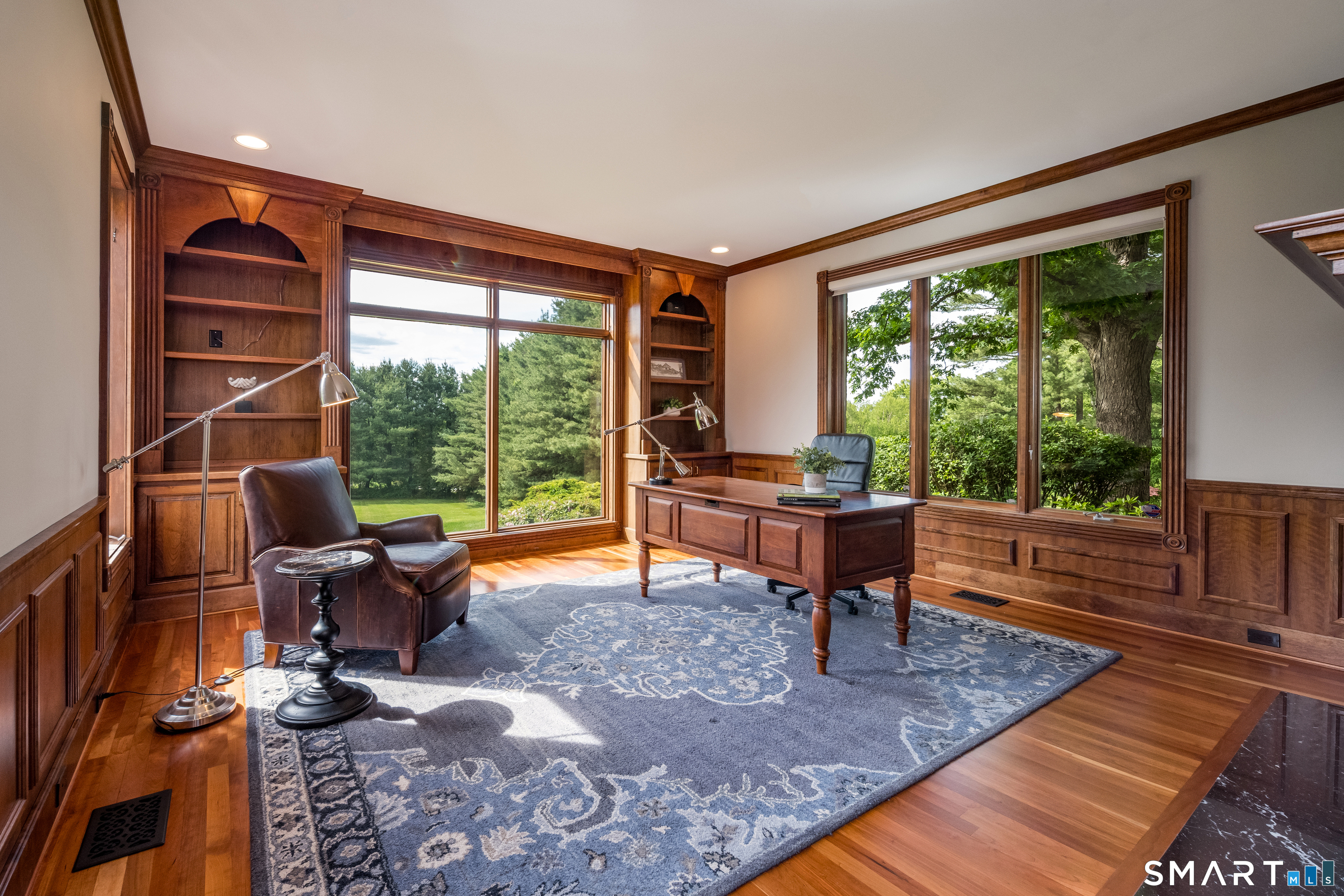 41 Ridgebury Road Avon, CT 06001 - Photo 13 of 40 Main Level Study with see through fireplace to Living Room
