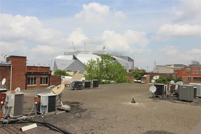 a view of a terrace with sitting area