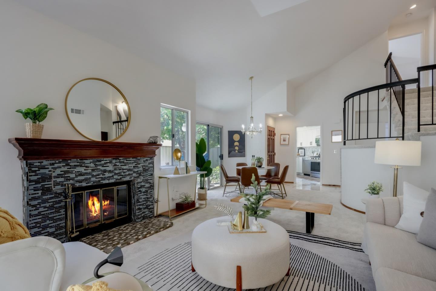 903 Springview Circle San Ramon, CA 94583 - Photo 5 of 41 a living room with furniture a fireplace and a large window