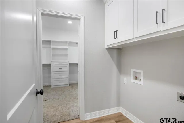 an empty room with closet