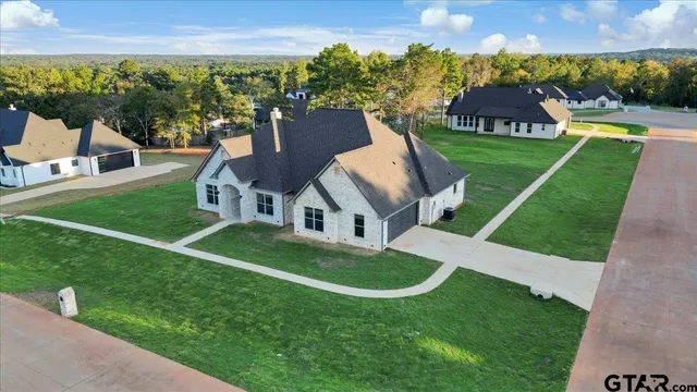 an aerial view of a house