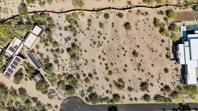 an aerial view of a house