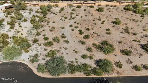 an aerial view of residential building and trees around