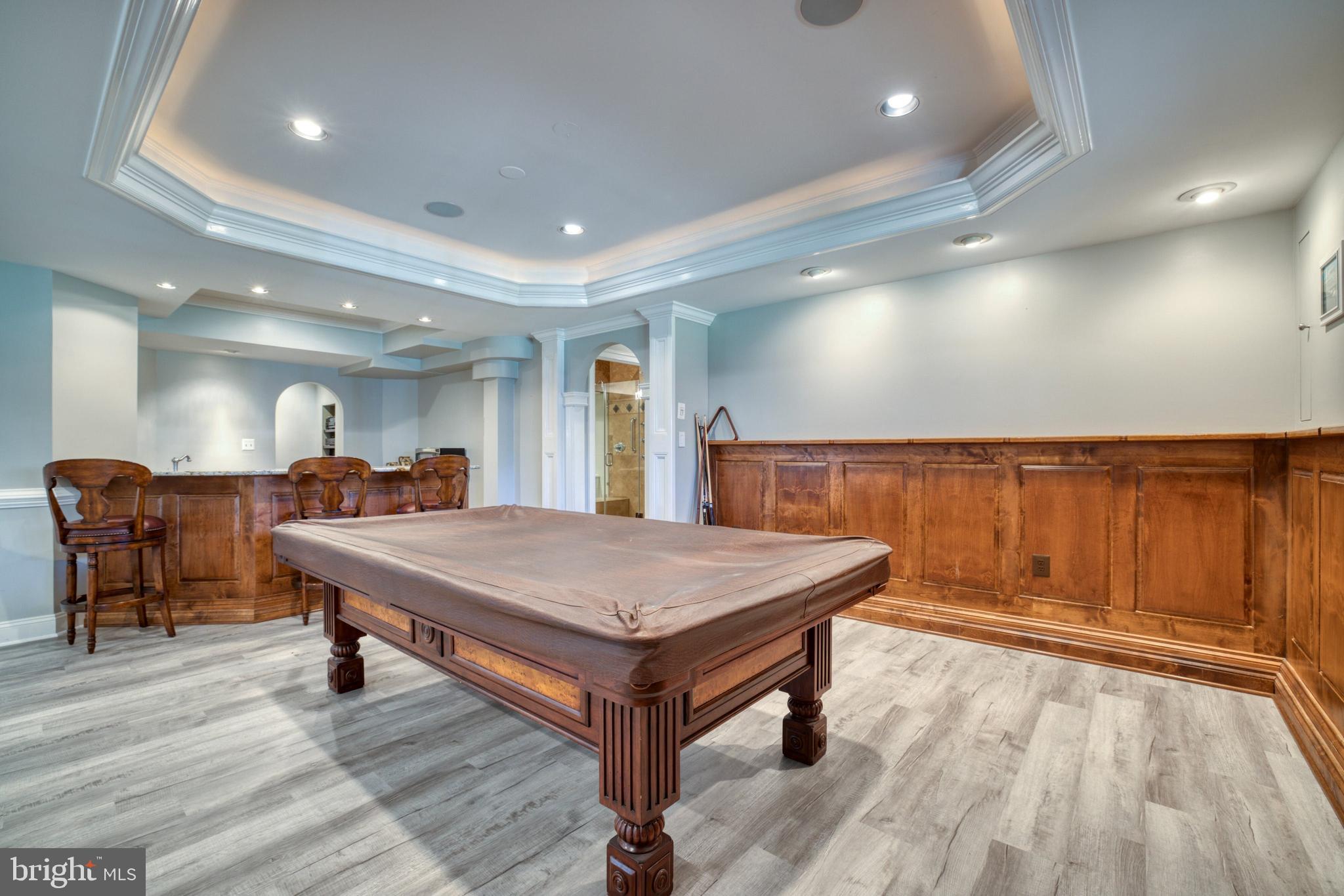 11110 Stuart Mill Road Oakton, VA 22124 - Photo 54 of 71 Billiard room tray ceiling & gorgeous wainscoting.