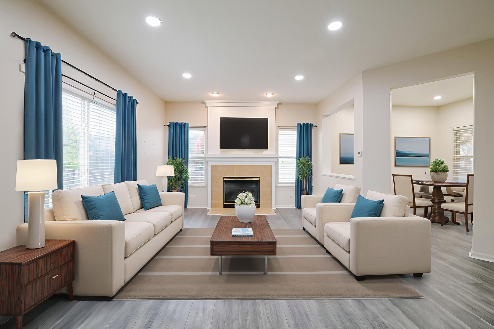 204 Aspen Circle Gilberts, IL 60136 - Photo 2 of 25 a living room with furniture and a fireplace