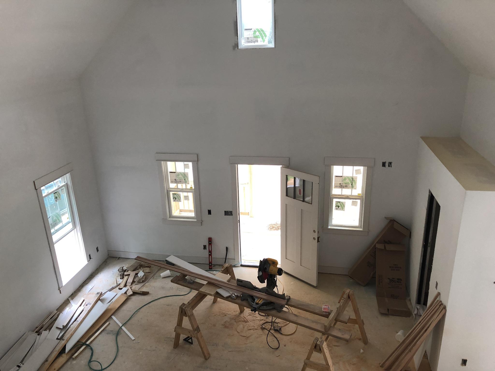155 Hardee Branch Road West End, NC 27376 - Photo 8 of 25 Looking down upon the large living space below. Very cute stair design in the works- check back for updated photos!