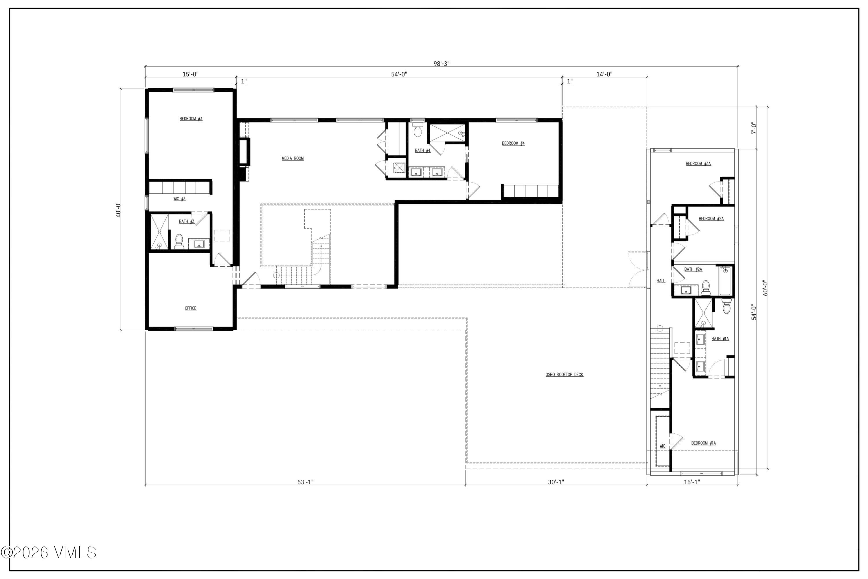 3594 Ski Hill Road Breckenridge, CO 80424 - Photo 7 of 7 Second Floor Blackline Plan