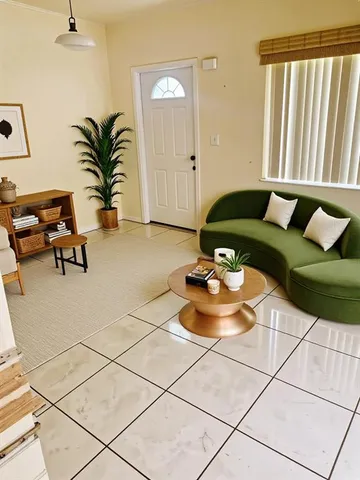 a living room with furniture