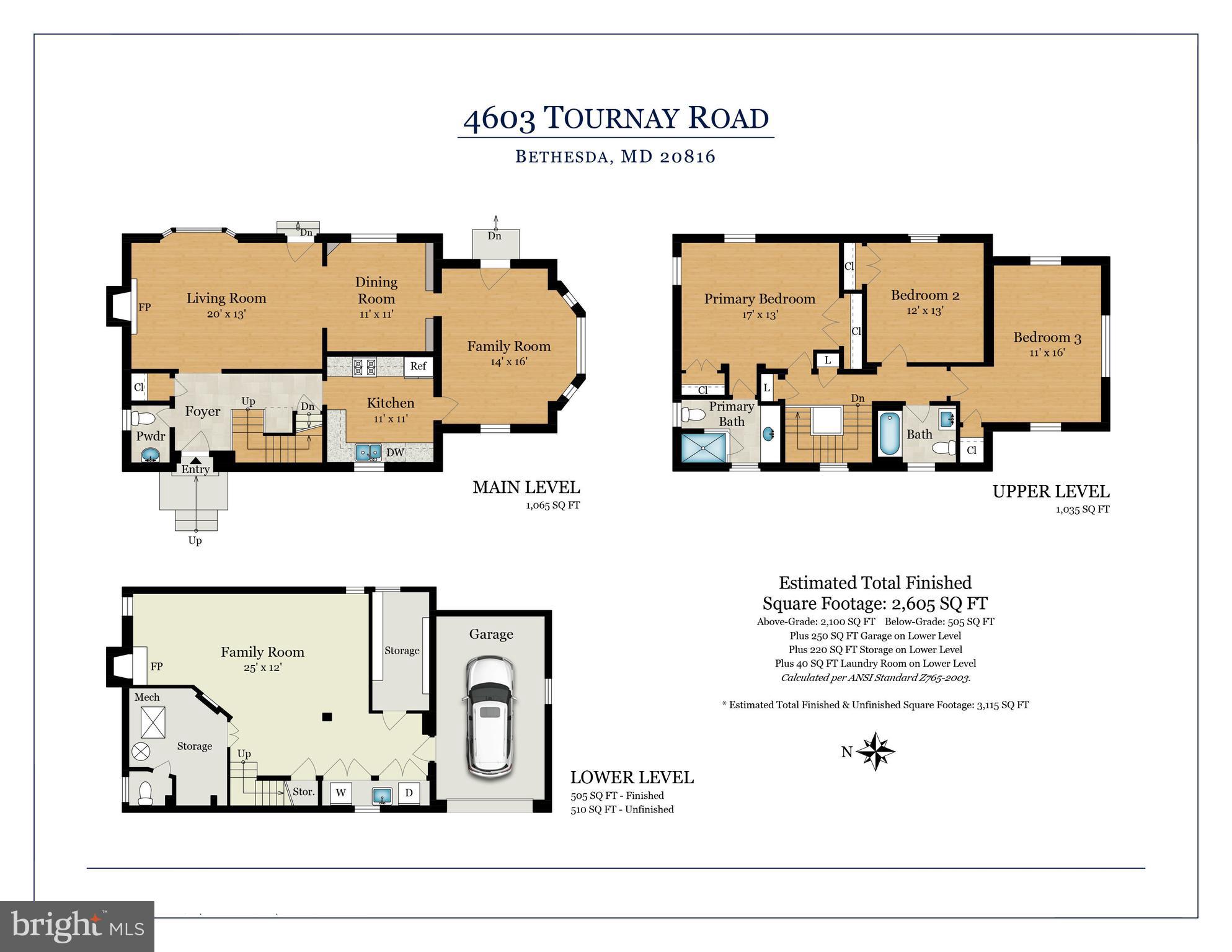 4603 Tournay Road Bethesda, MD 20816 - Photo 26 of 26 Floor Plan