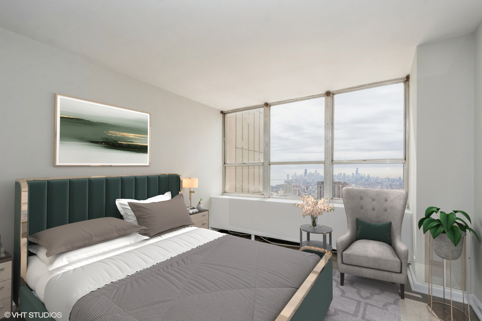 655 West Irving Park Road, Unit 5511 Chicago, IL 60613 - Photo 7 of 29 a bedroom with a bed and a large window