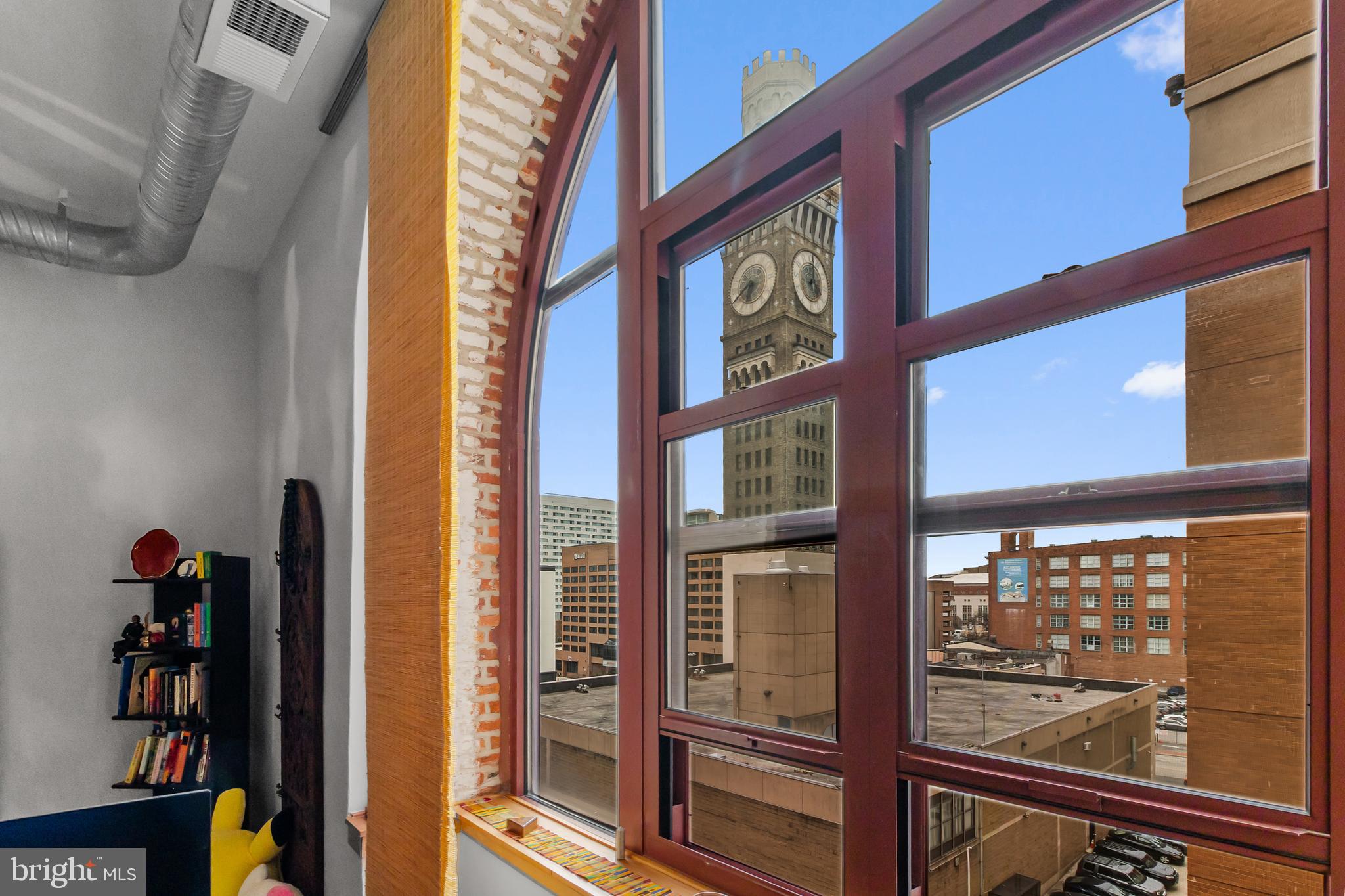 22 South Howard Street, Unit R503 Baltimore, MD 21201 - Photo 6 of 35 Arch window with view of Bromo Seltzer Tower