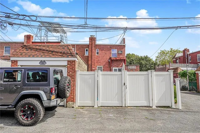 a view of a car in a garage
