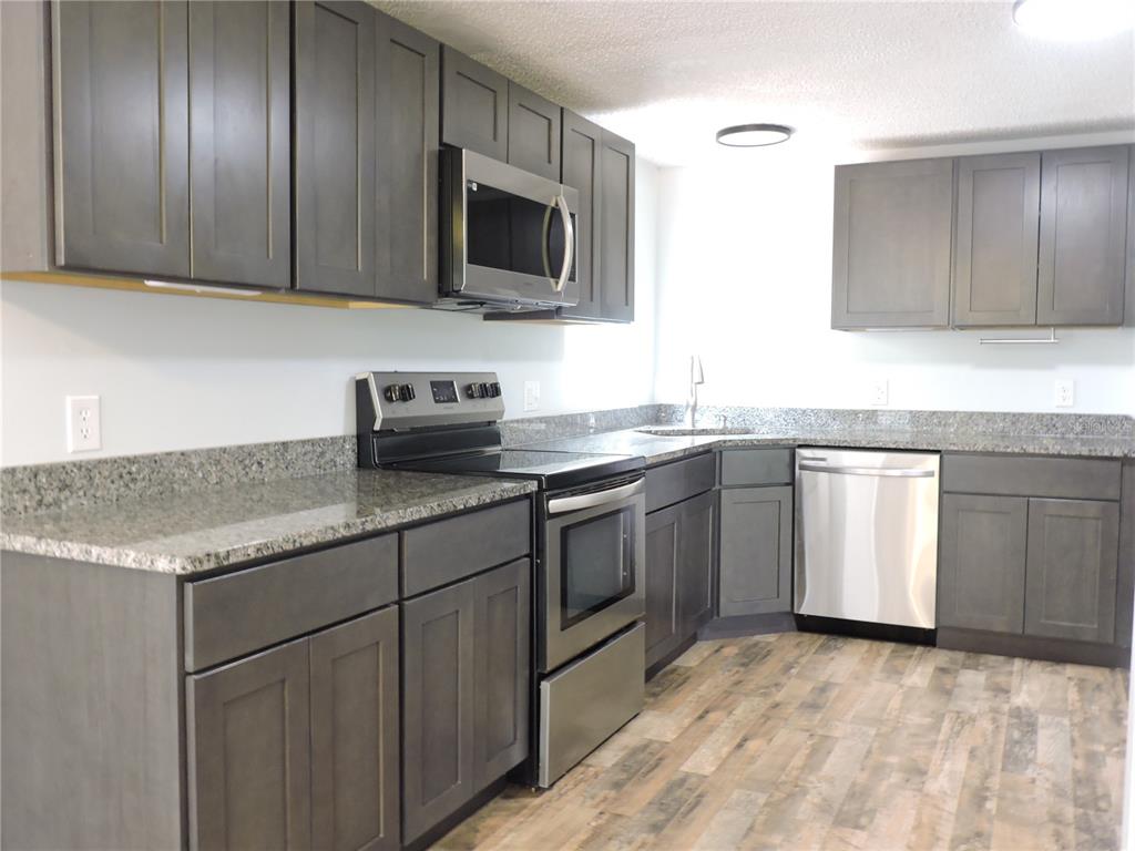 294 Tiger Lake Road Lake Wales, FL 33898 - Photo 16 of 56 a kitchen with stainless steel appliances granite countertop a sink stove and microwave